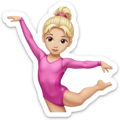Pink dancer-gymnast with blonde hair (kids) sticker