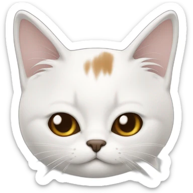 Gato blanco con mancha marrón en la cara sticker