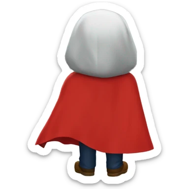 red hero cape back view sticker