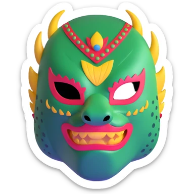 Louisiana themed luchador mask with alligator design and bayou elements sticker