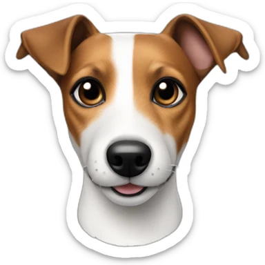 Jack Russell Terrier with a black and tan head sticker