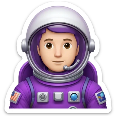 white guy Purple astronaut sticker