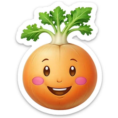 happy smiling turnip character sticker