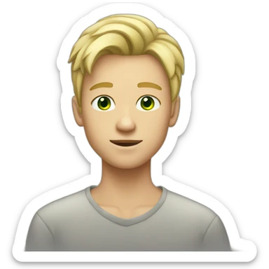 blond 21yo boy green eyes sticker