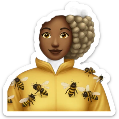 beekeeper net black lady swarm sticker