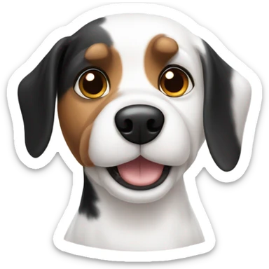 Only Black and white small dog with small floppy ears and jack Russel features  sticker
