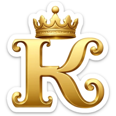 letters RM in gold fancy font sticker