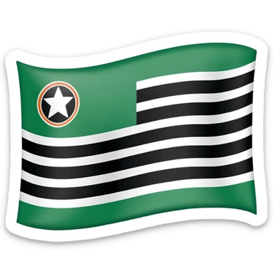 Make the flag of the Ural Republic, white, green, black sticker