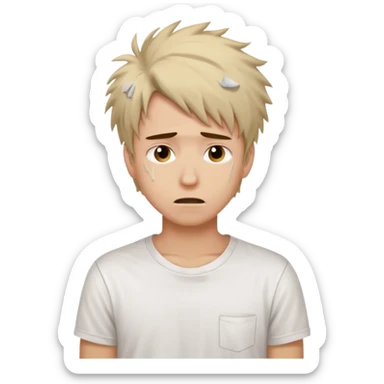 young man in despair applying for jobs with no successs - complete loss or absence of hope sticker