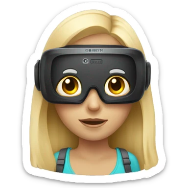 blond girl with VR headset  sticker