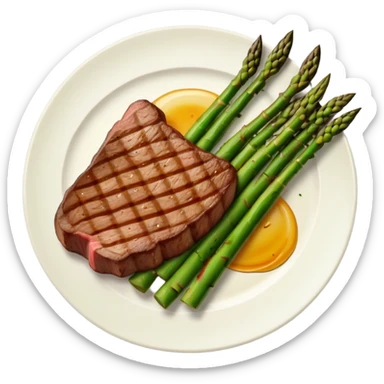 Steak and asparagus  sticker