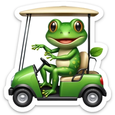 Frog on a golf cart sticker