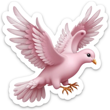 baby pink dove flying  sticker