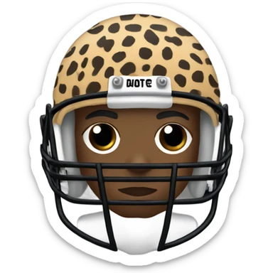 african american football player with dreads and cheetah print uniform with black bows on the front of the helmet sticker