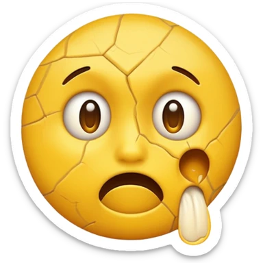 Yellow emoji face ripping it’s skin off sticker