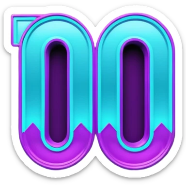 futuristic glowing neon “10 out of 10” sign, purple and cyan glow, dark background sticker