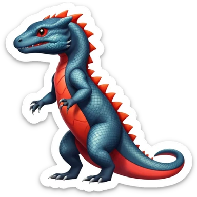 Colorful Dark Shiny Exotic Salandit-Charmeleon-Quilava-Fakémon-hybrid-creature (full body)  sticker
