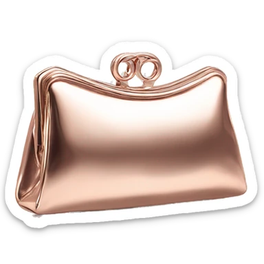 Realistic Isolated rose gold clutch handbag. sticker