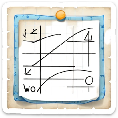 paper with mathematic equations sticker