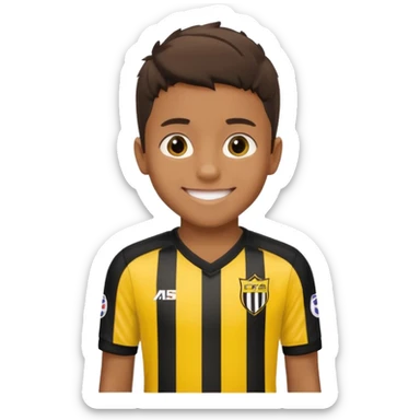niño con la camiseta de futbol del club atlético Peñarol de uruguay sticker