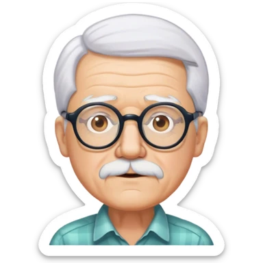 blunt grand paawith spects and white hair sticker