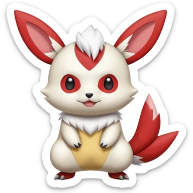 Victini-Pichu-Oshawott-Minccino-Zangoose-Fakémon-hybrid-creature (full body)  sticker