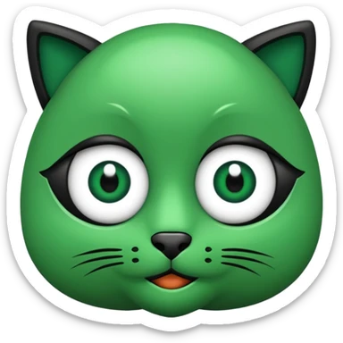 Gata con ojos verdes y negro sticker