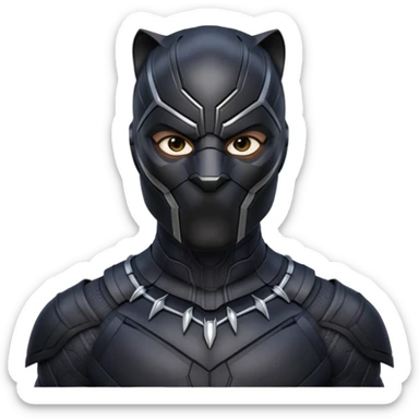 black panther marvel superhero full mask upper body shot sticker