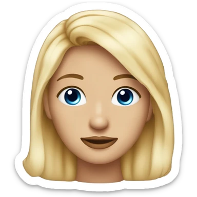 Haz a una chica rubia con pelo rizado medio y ojos azules y que sea muy guapa y lleve un conjunto muy elegante sticker