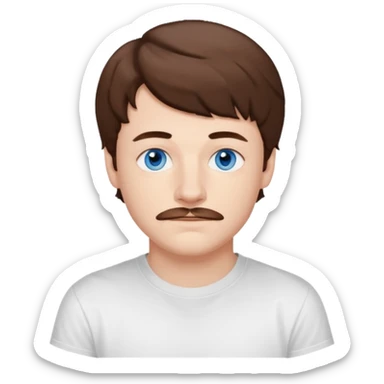 Jack Harlow with blue eyes, brown hair and thin mustache  sticker