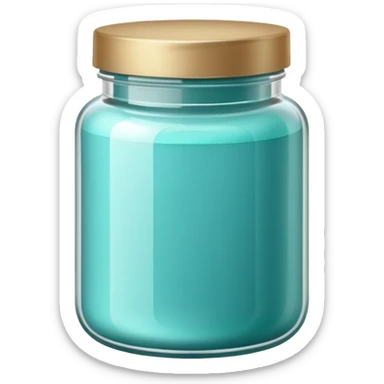 ultra realistic jar of acrylic powder teal sticker