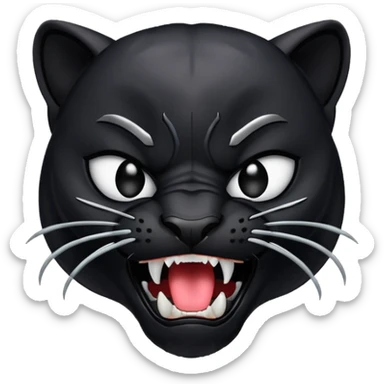 Pantera nera che apre la bocca emoji sticker