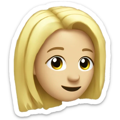 a smarthone lying flat and projecting a cash bill and a a bunch of blond hair on top of it sticker