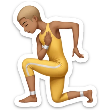 Person bowing at the end of a performance sticker