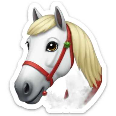 christmas horse sticker