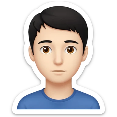 20 yaş erkek çocuk ince yüzlü siyah saçlı sticker