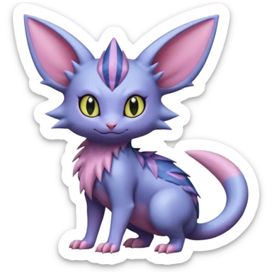 Sneasel-Nidorino-Espeon-Noibat-Purrloin-Fakémon-hybrid-creature (full body)  sticker