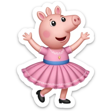 Peppa pig doing the griddy sticker