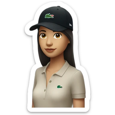 Lacoste bag latin girl with black lacoste cap sticker