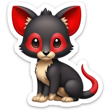 Cute cool black red animal hybrid Fakemon full body sticker