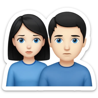 girl black hair ignore boy blond hair sticker