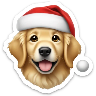 Golden retriever puppy dressed as Santa Claus sticker