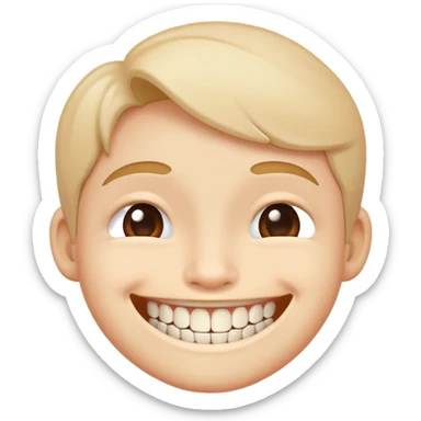 smiling shy with teeth sticker