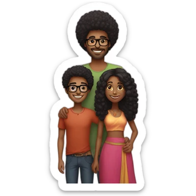 indian-guy-with-glasses-and-black-girl-with-afro-couple sticker