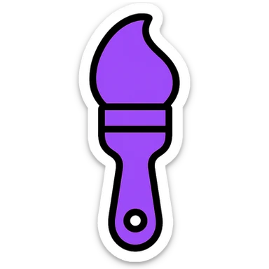purple paintbrush, modern, minimal, no text sticker
