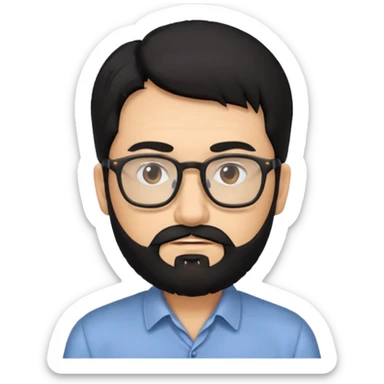 Professor in the la casa de papel TV show, with black hair and beard sticker