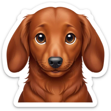 Elegant Hairy red brown daschund looking happy sticker