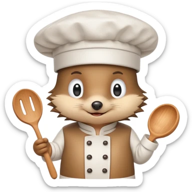 a hedgehog who cooks sticker