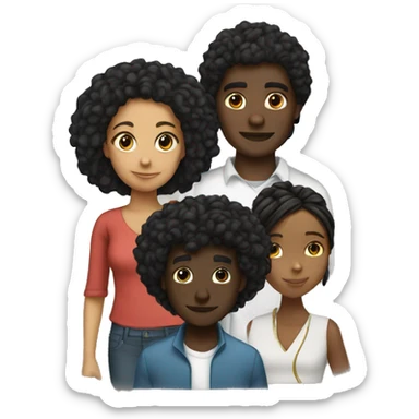 A black guy(with Afro , Black girl with dreads, and a Mexican girl sticker