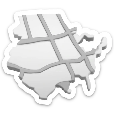 3d white map gps with grey outlines sticker